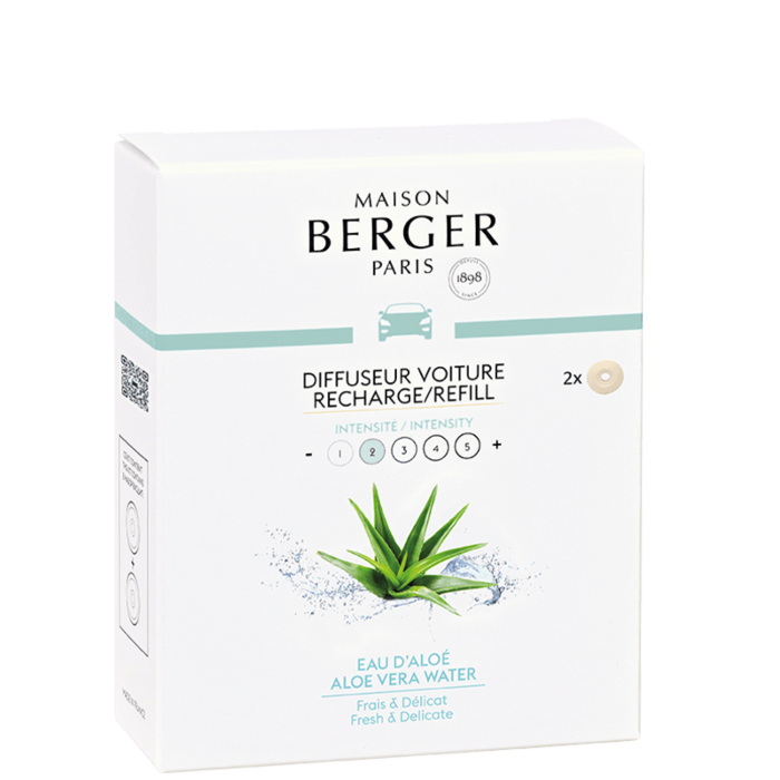 Maison Berger Set of 2 Aloe Vera Water Car Diffuser Refills